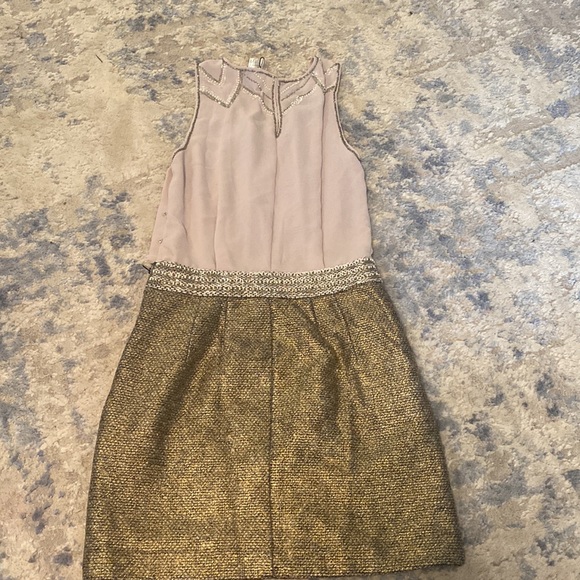 Pale pink and tweed beaded Greylin dress size medium - Picture 5 of 7